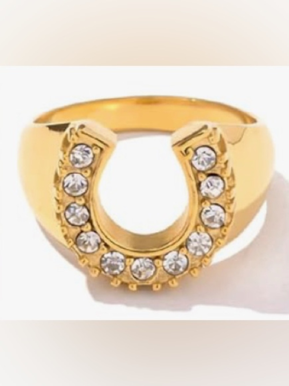 Gorgeous Neiman Marcus 18KT Gold Vermeil Topaz Horseshoe Ring size 8